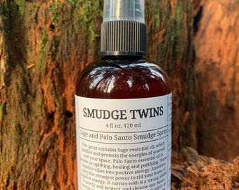 Smudge Twins- Sage and Palo Santo smudge spray, smudge spray, aura spray, smudge, energy clearing
