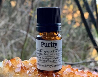 Purity- Essential oil blend for purification, crystal infused, good energy, positivity, good vibes, aromatherapy