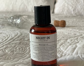 Night In: Aromatherapy Massage Oil – Libido Booster for Couples&#39; Sensual Experience, Perfect Aromatherapy Gift