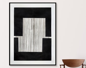 Original Artwork Black and White Wall Art Large Architectural Abstract Wall Art Geometric Art Minimalist Wal Art Architecture Artwork