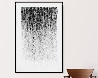ORIGINAL Ink Art, Black and White Abstract Wall Art Large Wall Art, Moody Minimalist Wall Art, Zen Ink Art, Abstract Expressionism