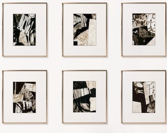 Arte minimalista para pared, conjunto de láminas artísticas, láminas de gran formato de la colección Japandi, láminas abstractas modernas para salón, arte ecléctico Wabi Sabi.