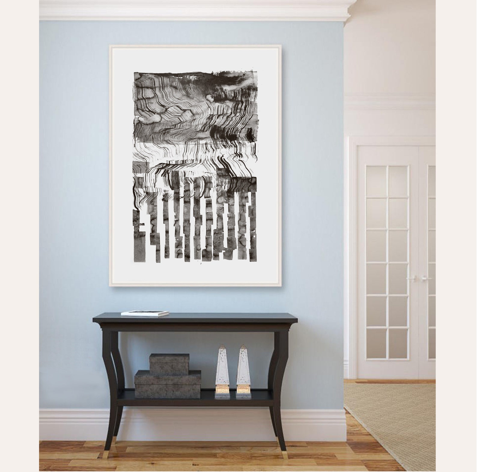 28 x 40 Black and White Wall Art ORIGINAL Art Abstract | Etsy