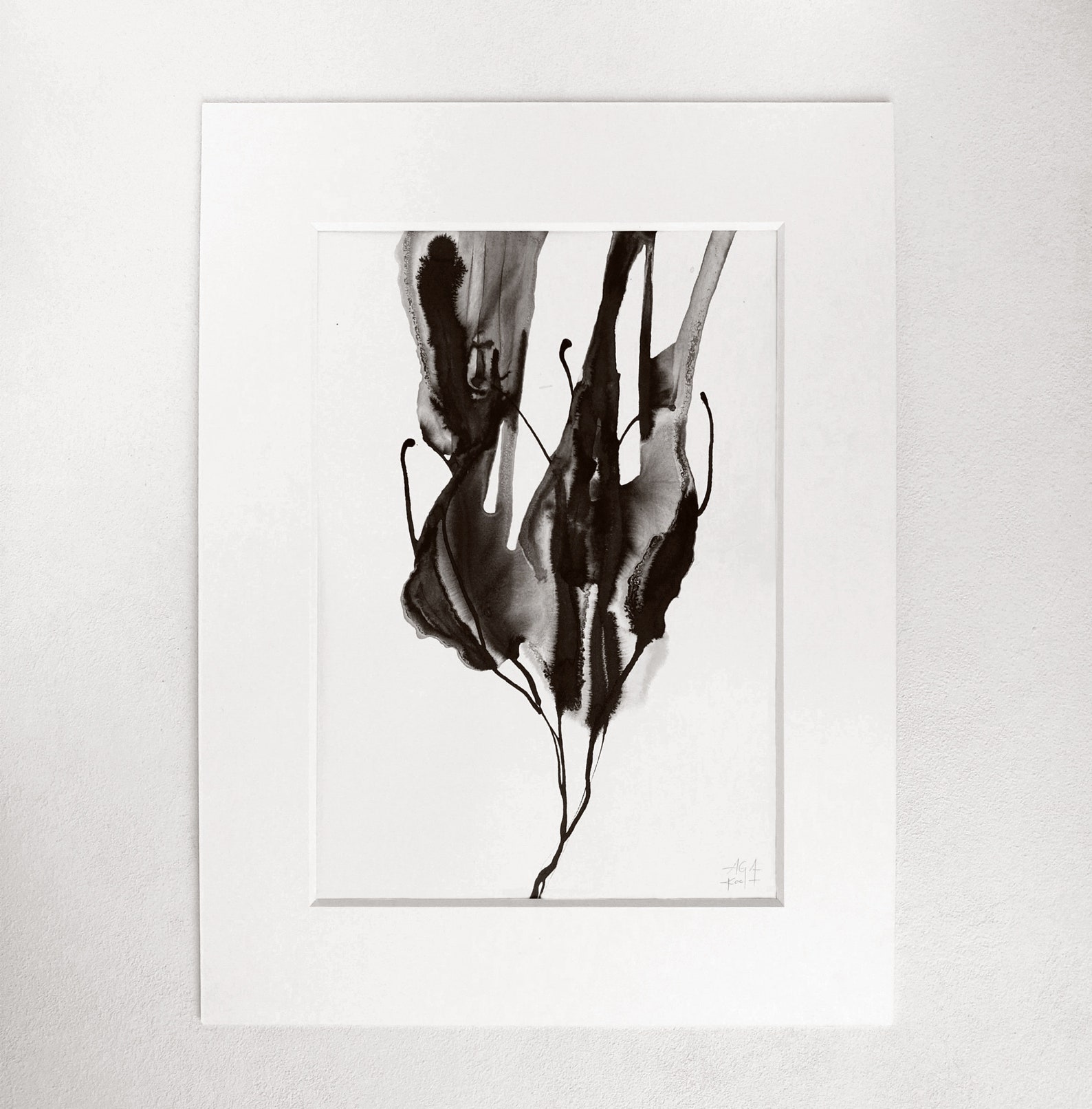 Zen Wall Art ORIGINAL Art Black and White Wall Art Abstract Etsy