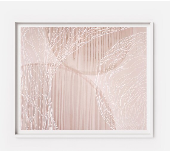 Abstract Watercolor Painting Original Art Piece Beige Wall Etsy