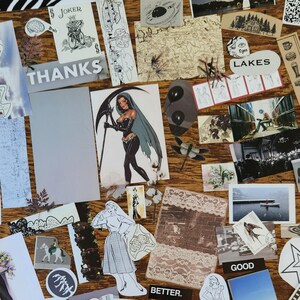 Paper&Stickers Junk Journal Scrapbook Ephemera Kit NERO e BIANCO