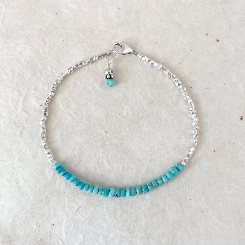 Sleeping Beauty Turquoise Bracelet: Karen Hill Tribe Silver, December Birthstone image 2