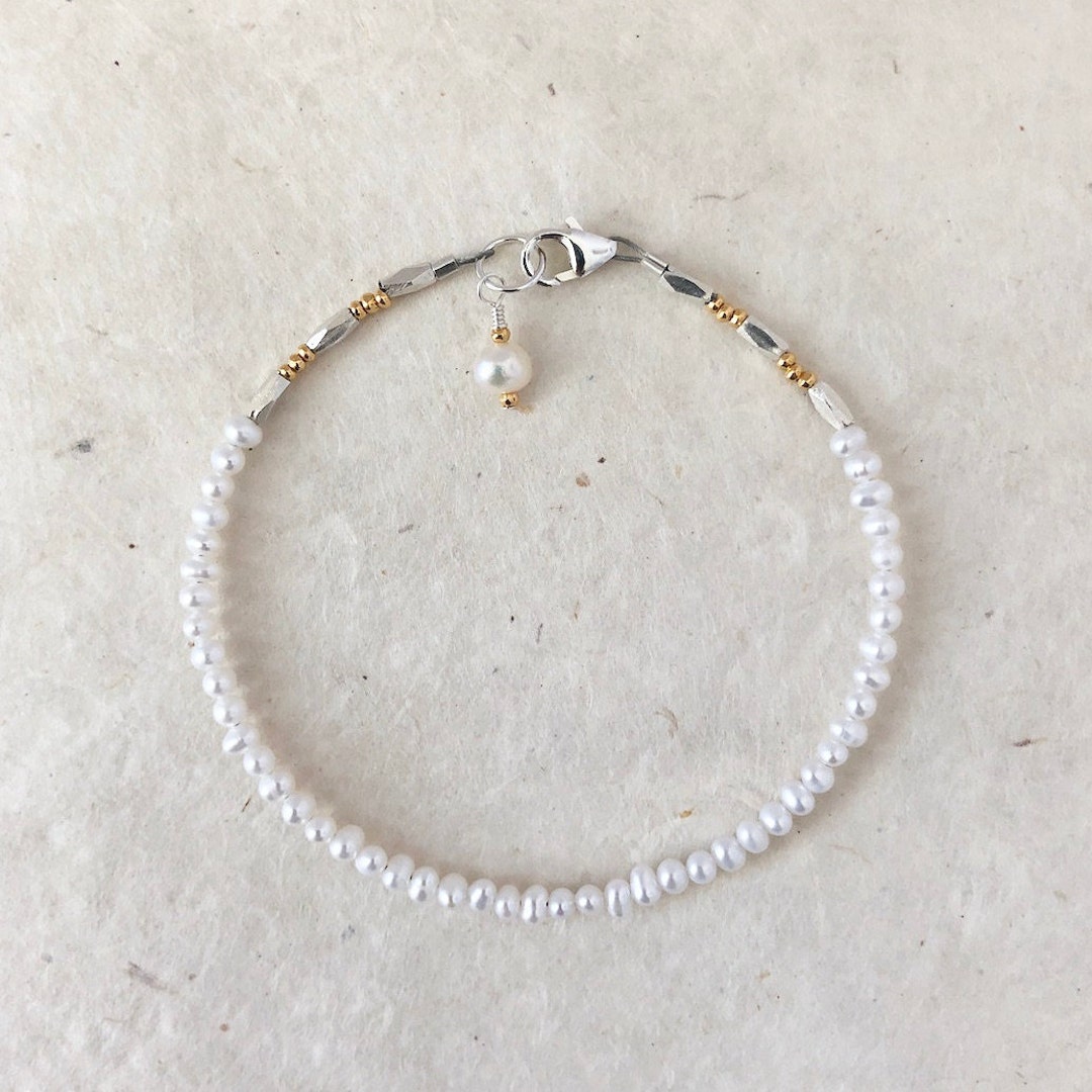 Rice Pearl Karen Hill Tribe Thai Silver and Gold Beaded - Etsy
