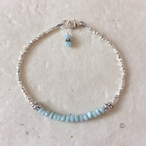 Larimar Beaded Bracelet: Karen Hill Tribe Thai Silver, Sundance Style image 2