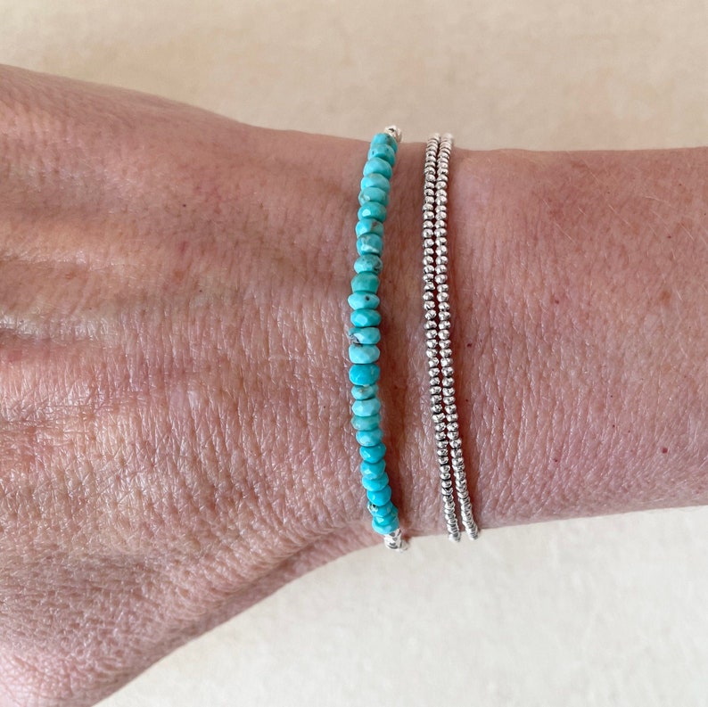 Sleeping Beauty Turquoise Bracelet: Karen Hill Tribe Silver, December Birthstone image 3