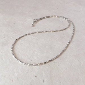 Dainty Stamped Karen Hill Tribe Thai Silver Beaded Necklace with Dangle, Sundance Style, Delicate Necklace, Layering Necklace, Boho Chic