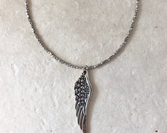 Karen Hill Tribe Thai Silver Beaded Angel Wing Necklace, Sundance Style, Sundance Tribe, Boho Chic, Healing Necklace, Sterling Silver