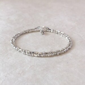 Karen Hill Tribe Thai Silver Faceted Bead Double Wrap Bracelet image 2