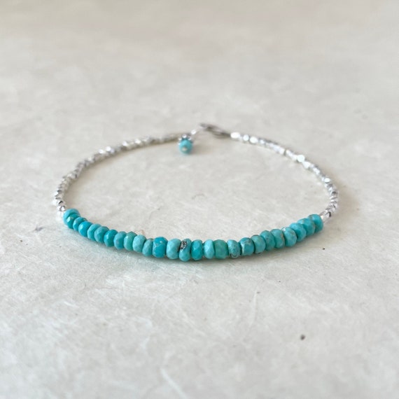Sleeping Beauty Turquoise Bracelet: Karen Hill Tribe Silver, December Birthstone