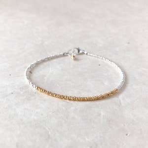 Hill Tribe Thai Silber & Gold Perlen Stapelarmband, Sundance Style, Sundance Tribe, Zartes Armband