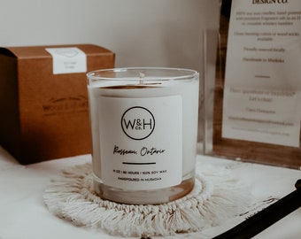 Rosseau, Ontario 11 oz | Muskoka-inspired, hand-poured, 100% Soy Wax, Wood Wick, Whiskey Tumbler Candle | Hygge  | Home Decor| Soy Candle