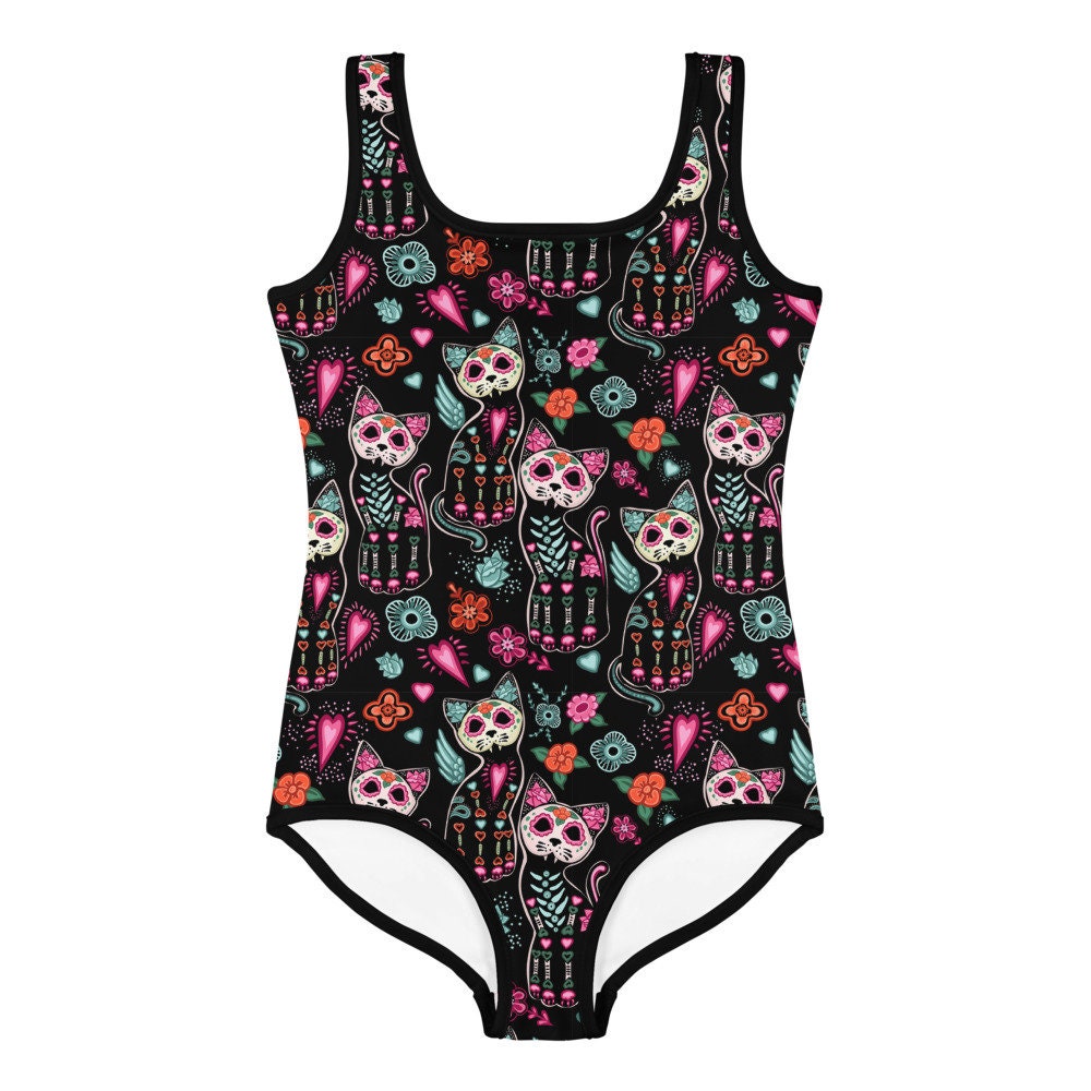 Girl BLACK HELLO KITTY Gymnastic Dance LEOTARD Outfit Size MEDIUM NWT