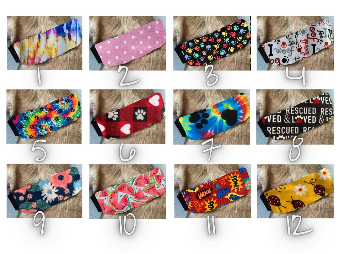 Summer Ice Pack Dog Cooling Collar/ Paw Prints Dog Collar/ 2 Inch Dog