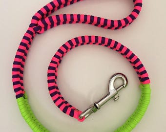 Training Leash Paracord FishTail Dog leash Neon Pink, Purple, and Green (1/2 inch band width)