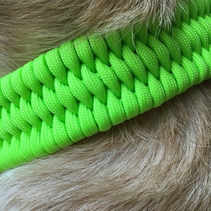 Paracord Trilobite Dog Collar Neon Green (1.25 inch band width)