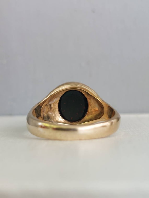 Vintage Bloodstone Signet ring 9ct - image 6