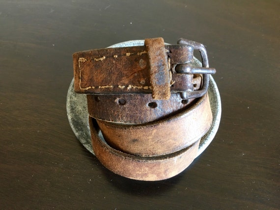 Antique leather belt