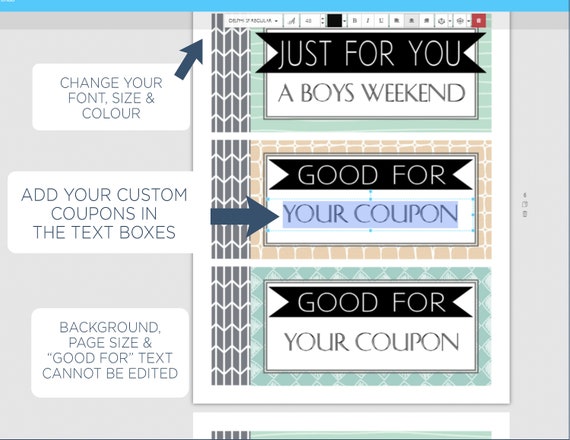 coupon book for daddy