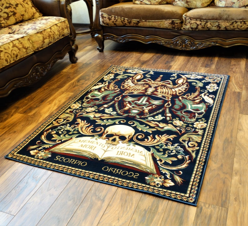 Memento Mori Scorpio Zodiac Skull Horoscope Area Rug, Carpet Apron,home ...