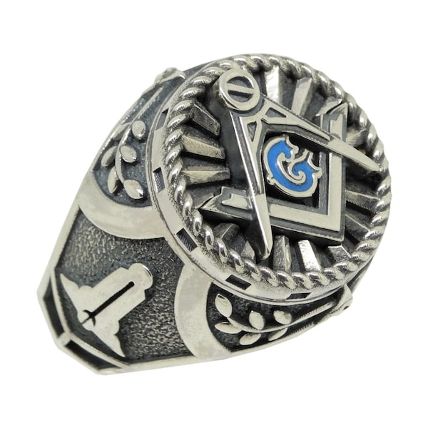 Mens Masonic Ring Etsy