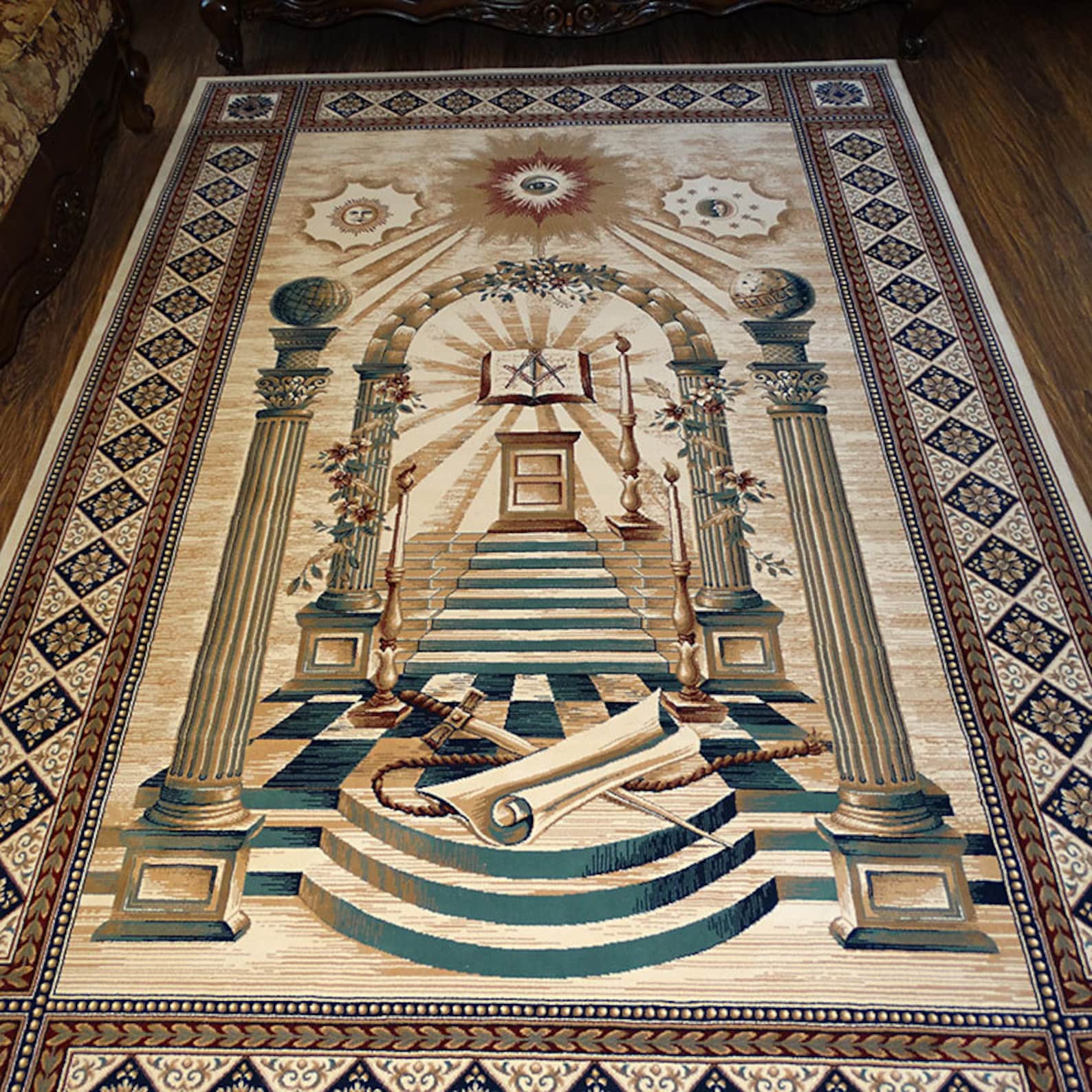 Masonic Area RUG Carpet Apron Lodge Bible Freemasonry Mason Etsy