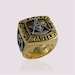 Past Master Masonic Ring - 18K Gold Plated Blue Stone Square & Compass Ring (BR-15)