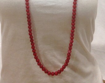 Vintage Estate Deep Red Beaded Stunning Necklace