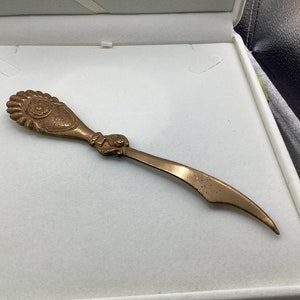 Vintage Samurai Sword Letter Opener Gold Tone