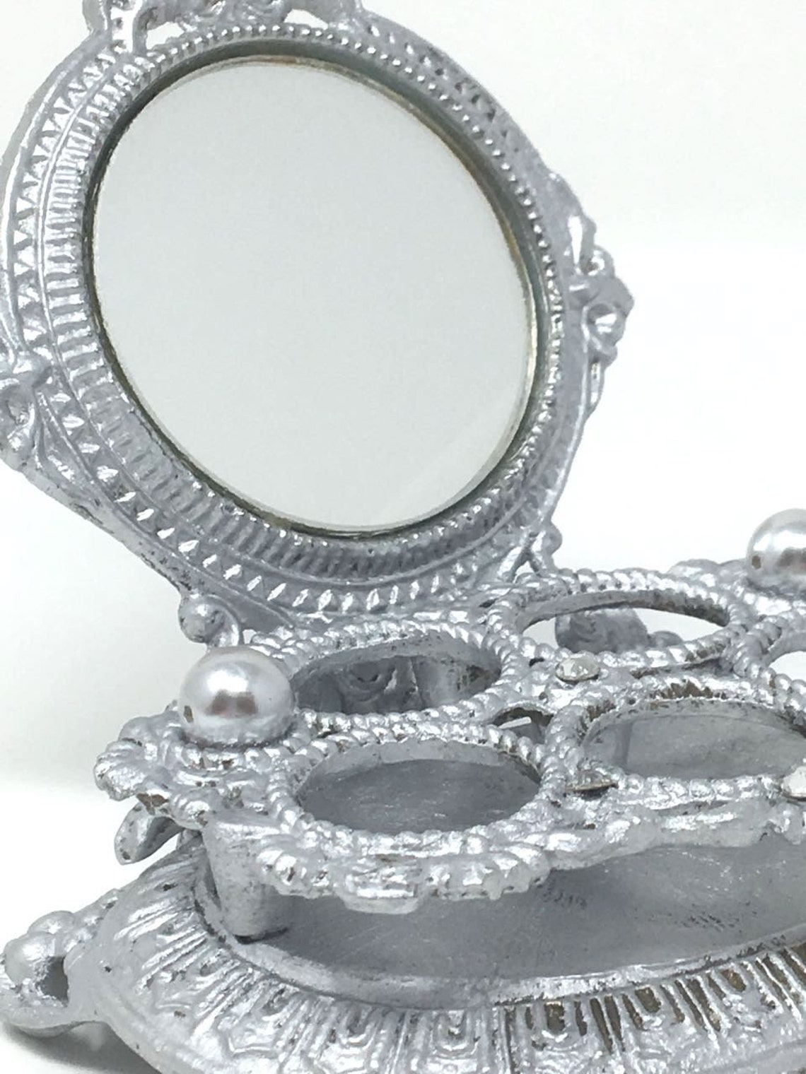 Vintage Lipstick Holder Celeste Signed Faux Pearl Silver Tone Etsy