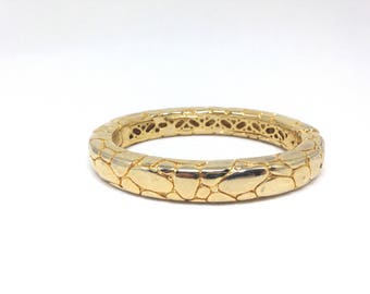 Vintage Clamper Pebble Design Gold Tone Gorgeous Bracelet