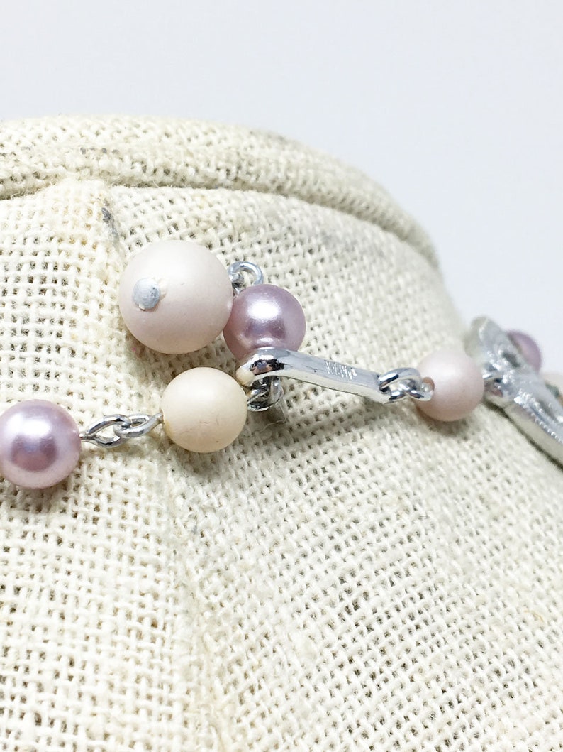 Vintage Japan Lavender Beaded Gradated Necklace Earrings Set