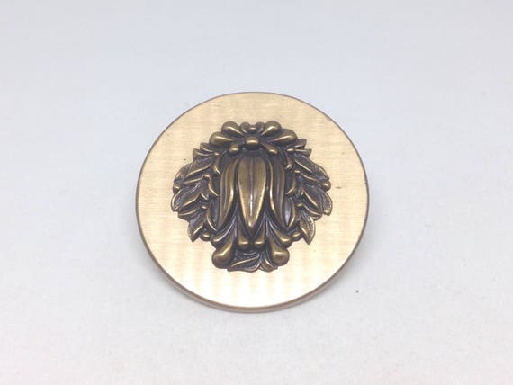 Vintage Estate Lipstick Holder Clip On Mirror Brushed Brass Vintage Estate Lipstick Holder Clip On