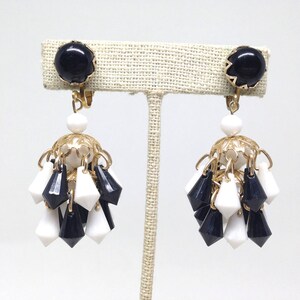 Vintage *Estate Signed Hong Kong Chandelier Clip Earrings