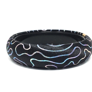 Vintage Avon Iridescent Fabric Bracelet and Earrings Set