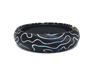Vintage Avon Iridescent Fabric Bracelet and Earrings Set