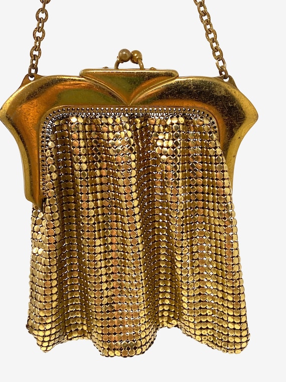 Vintage Whiting & Davis Gold Mesh Evening Bag Purse Chain