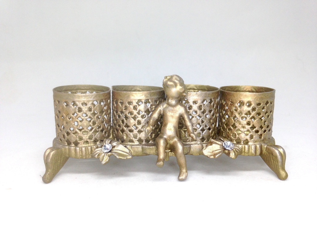 Vintage Lipstick Holder Cherub Sam Fink Filigree Etsy