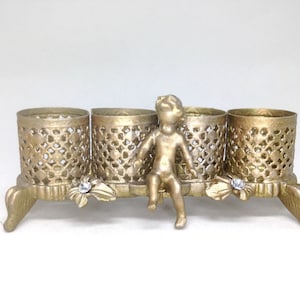 Vintage Lipstick Holder Cherub Sam Fink Filigree