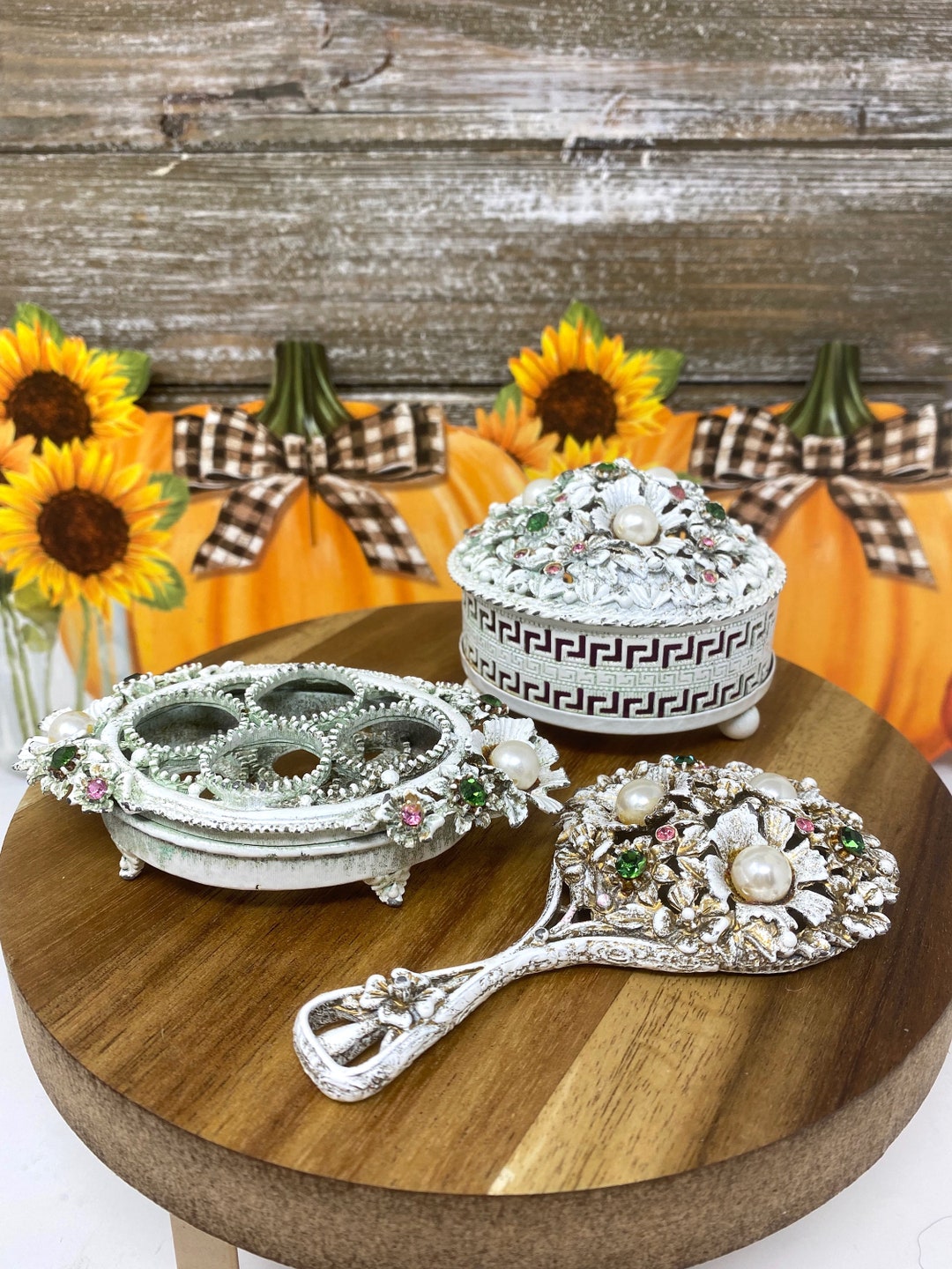 Vintage Three Piece Florenza Smoked Grey Lipstick Holder Etsy