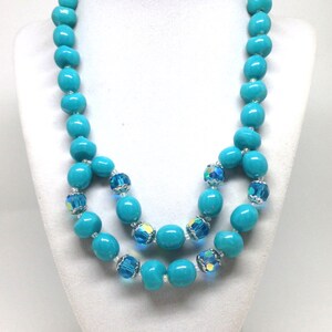 Gorgeous Lucite Crystal Gold Tone Vintage Estate Necklace Earrings Set