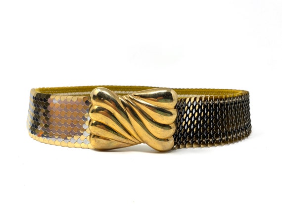 Vintage Stunning Estate Gold Tone Stretch Belt - image 3