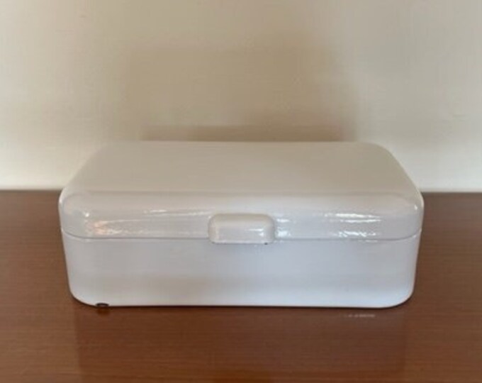 White Enamel Bread Box / Antique / 1930s / Art Deco / Bread Etsy