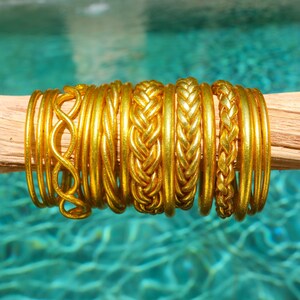 Jonc bouddhiste Kumlai Gold Classic Authentique Double tressé