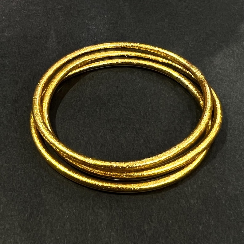 Jonc bouddhiste Kumlai Gold Classic Authentique Fin Set de 3