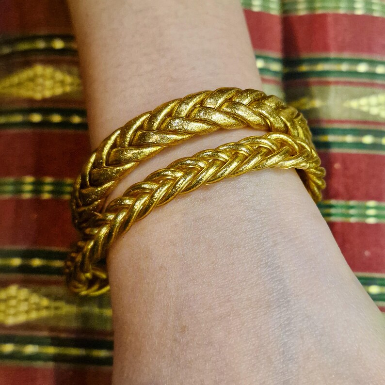 Jonc bouddhiste Kumlai Gold Classic Authentique Tressé Fin